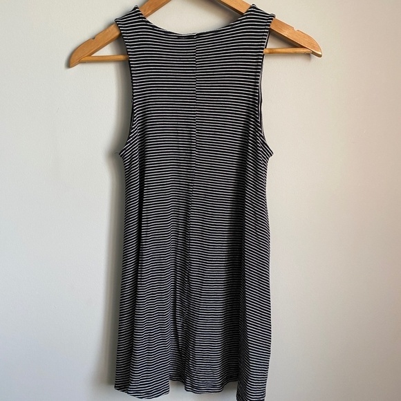 American Eagle Soft & Sexy Sleeveless Black + White Stripe Tunic Tank Top Medium - Picture 4 of 11